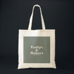 Minimalist Elegant Formal Green Wedding Tote Bag<br><div class="desc">This minimalist elegant formal green wedding tote bag is perfect for a rustic wedding. The design features a beautiful font in a green background to embellish your event.</div>