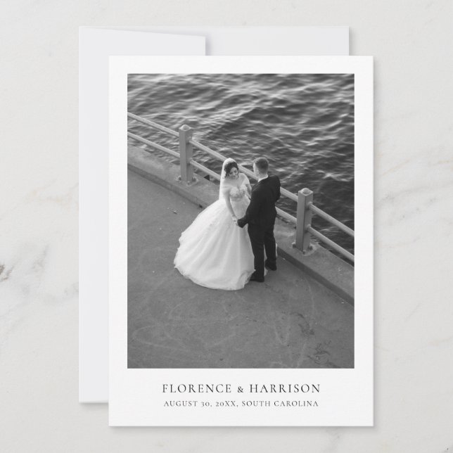 Minimalist Elegant Photo Wedding Save the Date  (Devant)