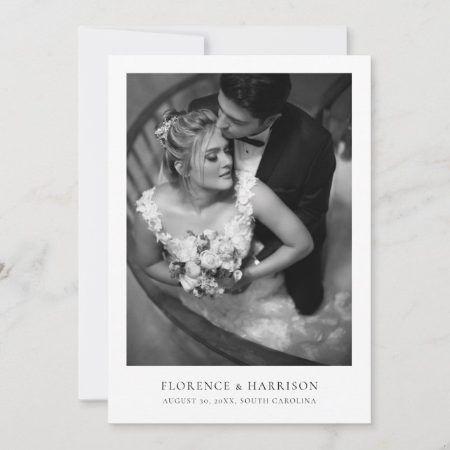 Minimalist Elegant Photo Wedding Save the Date  (Devant)