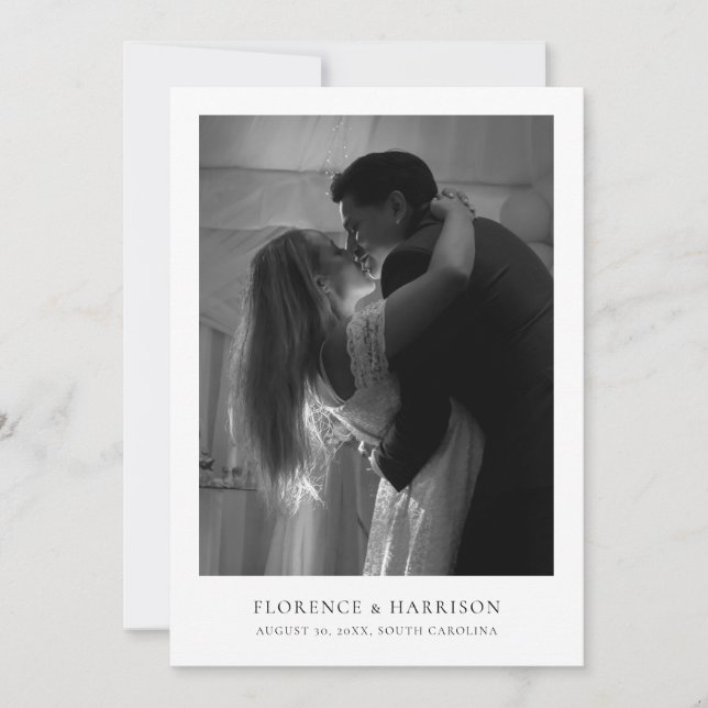 Minimalist Elegant Photo Wedding Save the Date  (Devant)