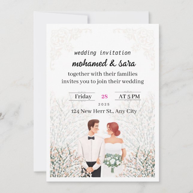 Minimalist Elegant Wedding Invitation & RSVP (Devant)