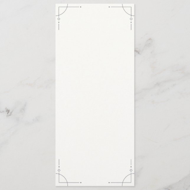 Minimalist Geometric Wedding Menu (Devant)