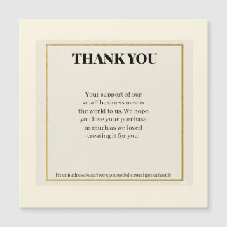 Minimalist Gold Border Luxury Business Thank You P