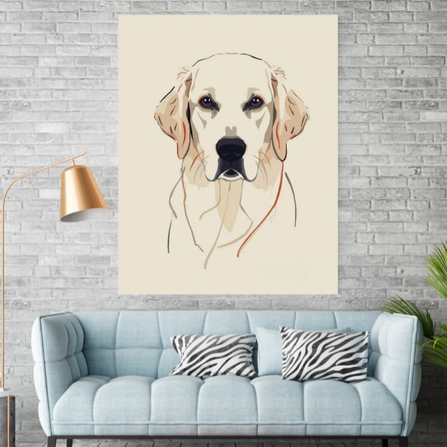 Minimalist Golden Retriever Line Art Poster (Créateur téléchargé)