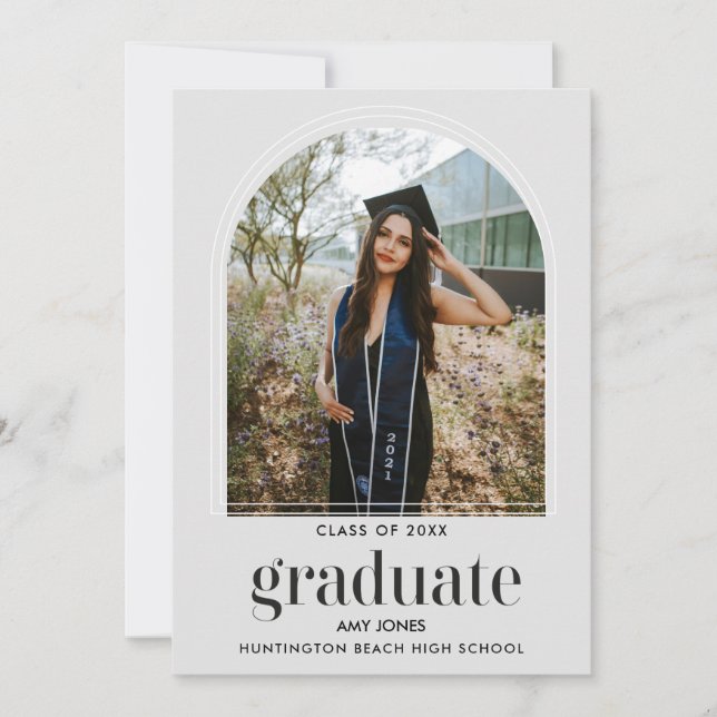 Minimalist Graduation Photo Party Invitation (Devant)