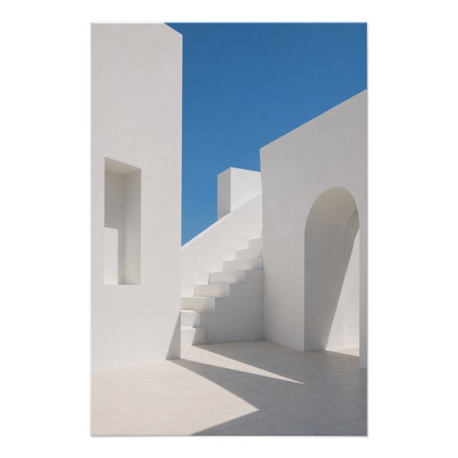 Minimalist Greek Architecture Wall Art Poster (Devant)