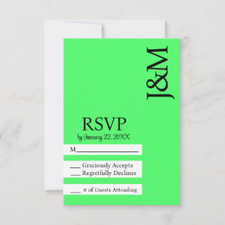 Minimalist Lime Green RSVP card