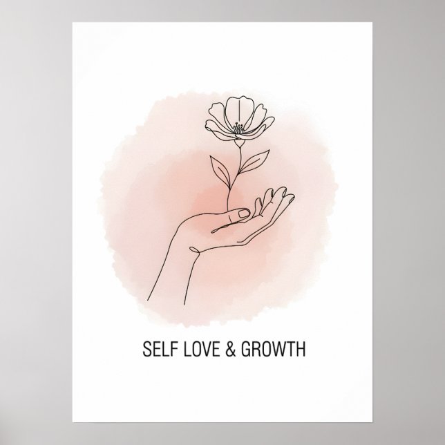 Minimalist Line Art Flower Poster (Devant)