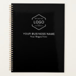Minimalist Logo QR Code Business Black White Text<br><div class="desc">Minimalist Logo QR Code Business Black White Text Planner</div>