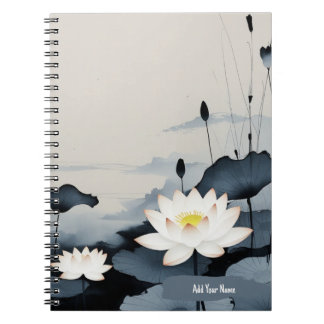 Minimalist Lotus Flower Notebook Journal