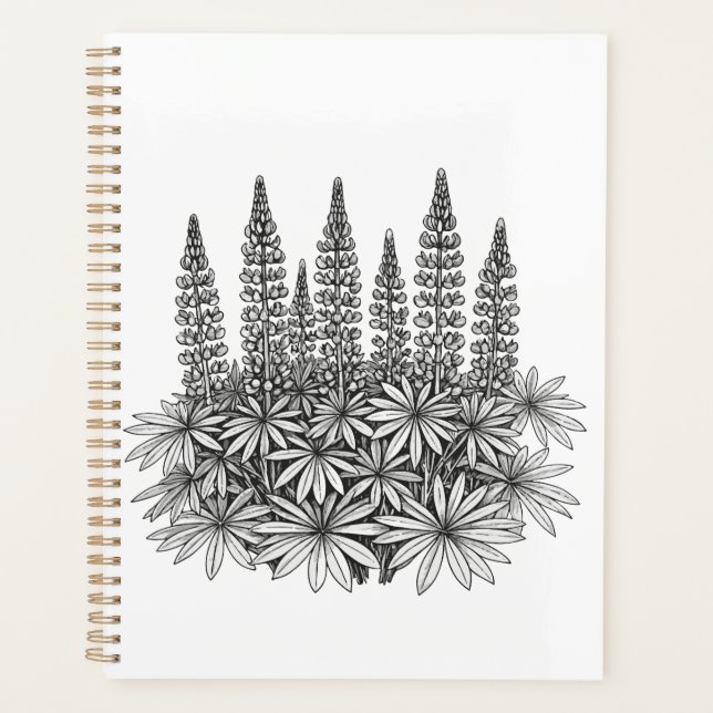 Minimalist Lupine Botanical Planner (Devant)
