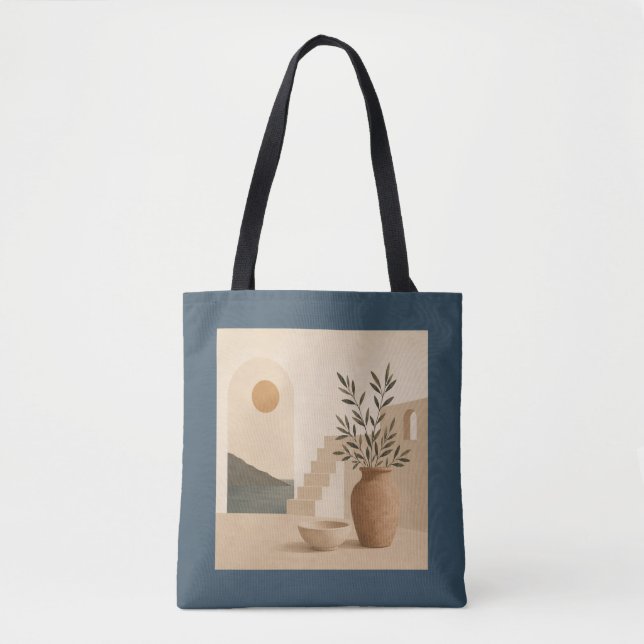 Minimalist Mediterranean Tote Bag (Devant)