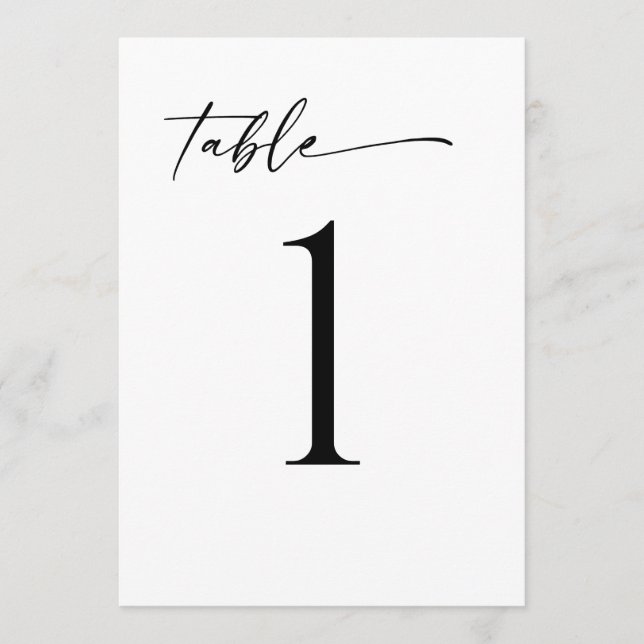 Minimalist Modern Table Number (Devant)