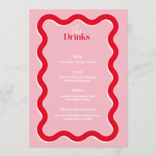 Minimalist Modern Wedding Bar Menu   Drink Menu 