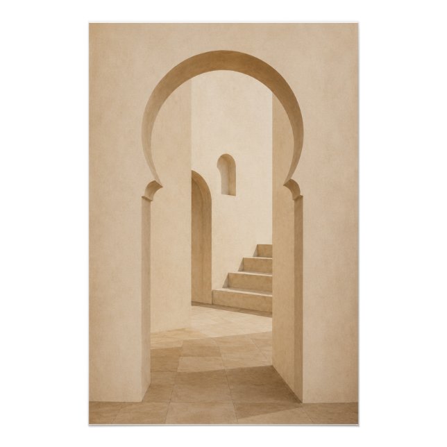 Minimalist Moroccan Archway Wall Art Poster  (Devant)