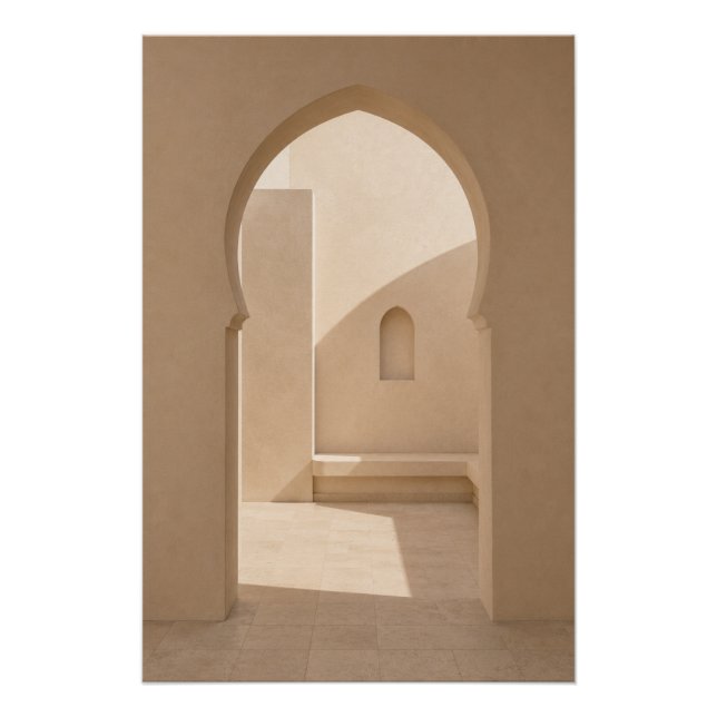 Minimalist Moroccan Patio Wall Art Poster (Devant)