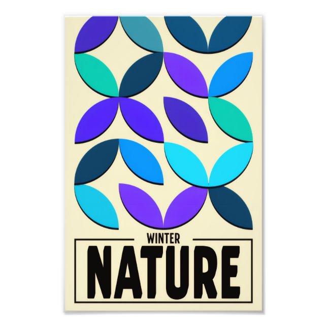 Minimalist Nature Poster – Winter Botanic Wall Art (Devant)