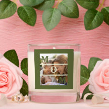 Minimalist Olive Green Custom Photo Mom Keepsake
