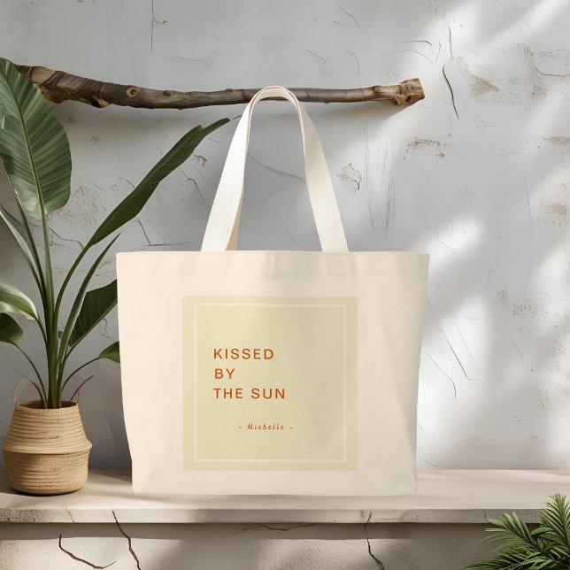 Minimalist Personalized Kissed by the Sun Tote Bag (Créateur téléchargé)