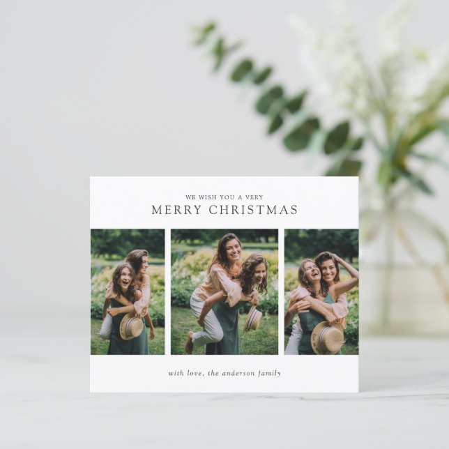 Minimalist Photo Modern Budget Christmas Card (Debout devant)