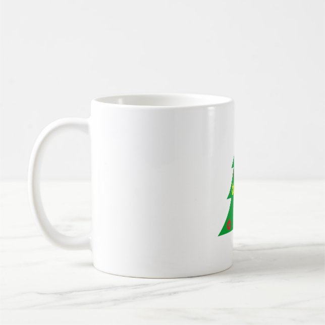 Minimalist Pine Tree Mug - Modern Abstract Christm (Gauche)