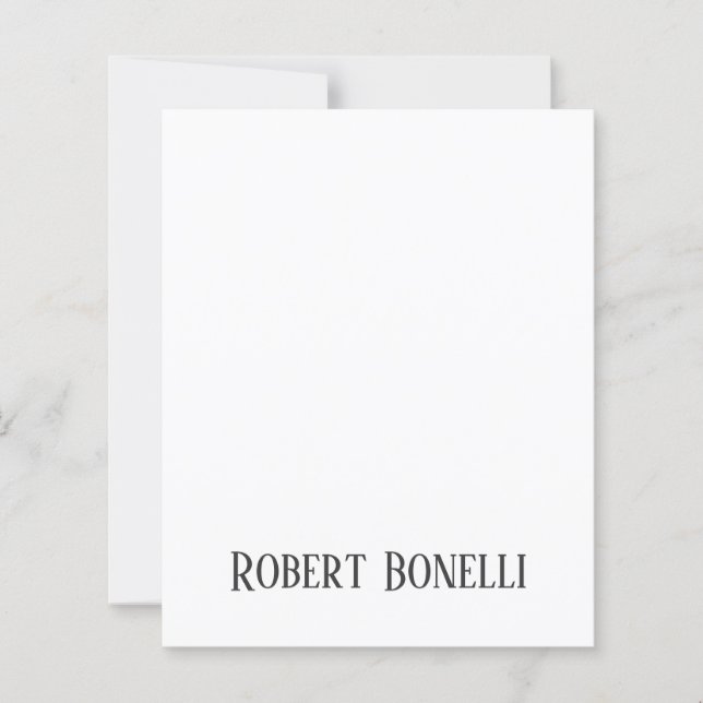 Minimalist Plain Black & White Modern Plain Paper  (Devant)