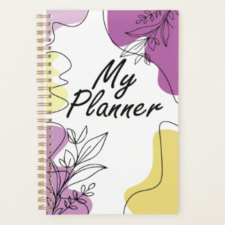 Minimalist Planner Cover -Line Art Floral Notebook