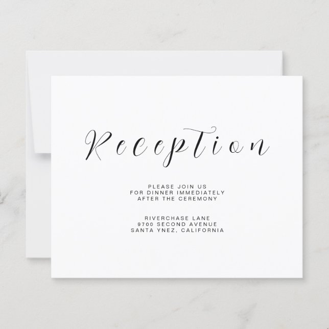 Minimalist Reception Information Insert Flyer (Devant)