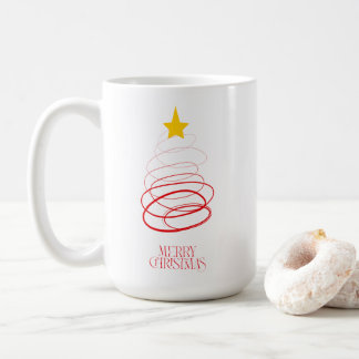 Minimalist Red Christmas Tree Mug – Merry Christma