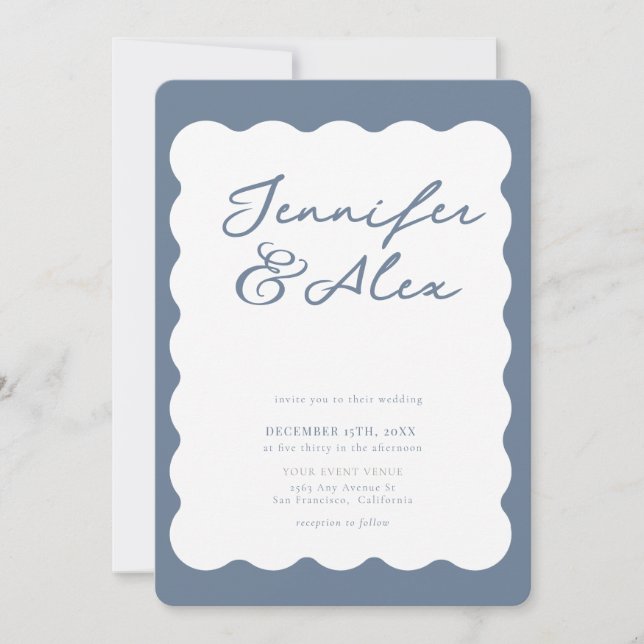 Minimalist Retro Photo Collage Wedding Invitations (Devant)