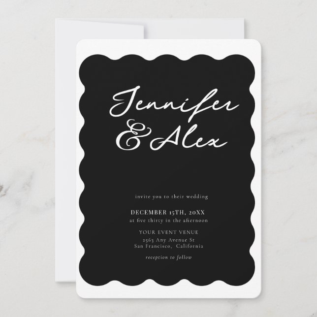 Minimalist Retro Photo Collage Wedding Invitations (Devant)