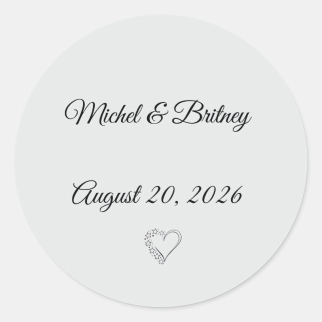Minimalist Round Wedding Stickers (Devant)
