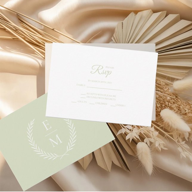 Minimalist Sage Wedding RSVP Cards (Créateur téléchargé)