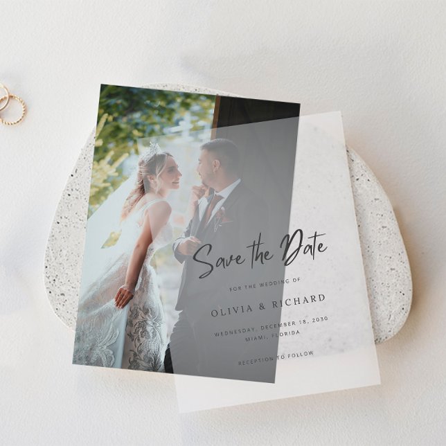 Minimalist Save The Date Vellum Invitation (Créateur téléchargé)