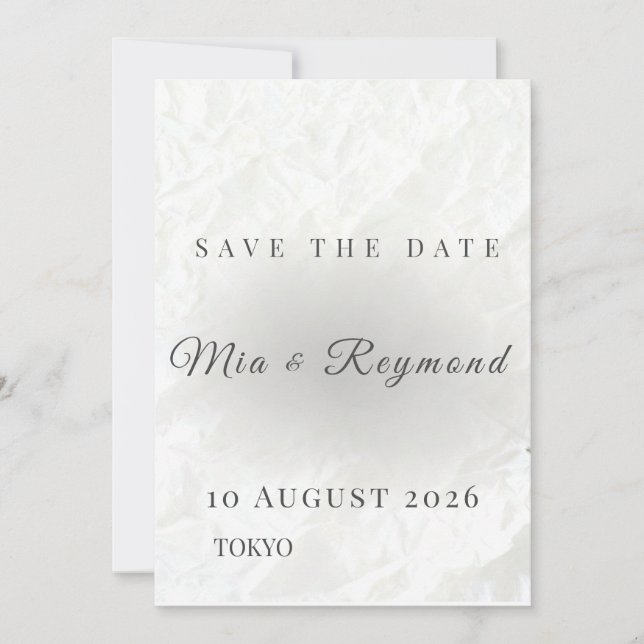 Minimalist Save the Date Wedding Card (Devant)