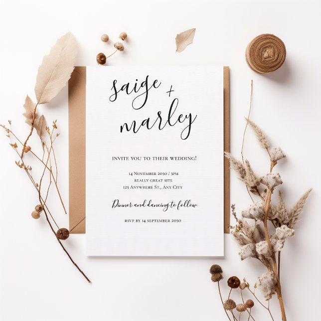 Minimalist Script Wedding Invitation (Créateur téléchargé)