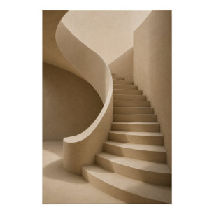 Minimalist Sculptural Staircase Wall Art Poster