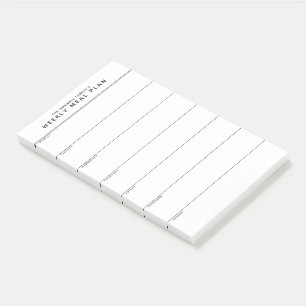 Minimalist Simple Meal Planning Post-it Notes
