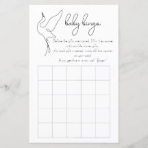 Minimalist Stork Neutral Baby Shower Bingo Game