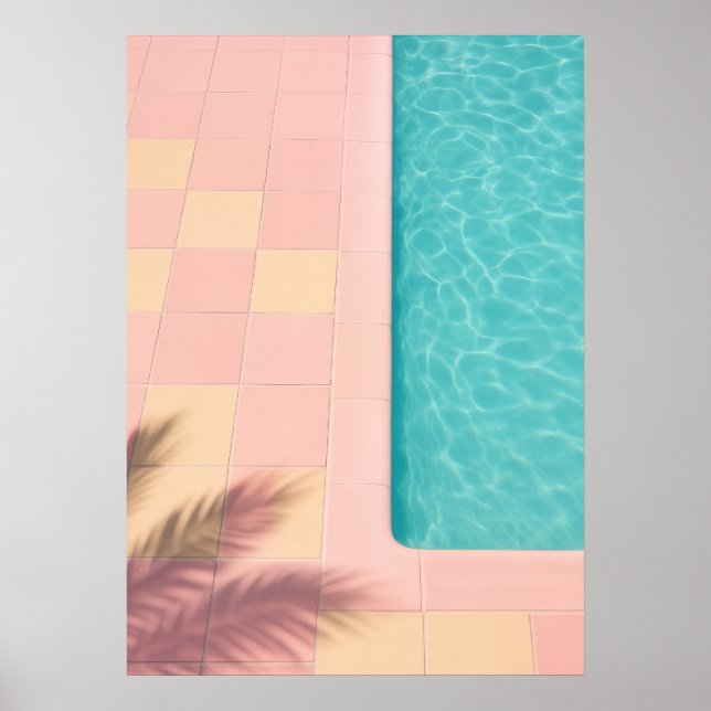 Minimalist Turquoise Pool Poster (Devant)