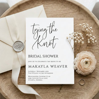 Minimalist Tying the Knot Bridal Shower Invitation