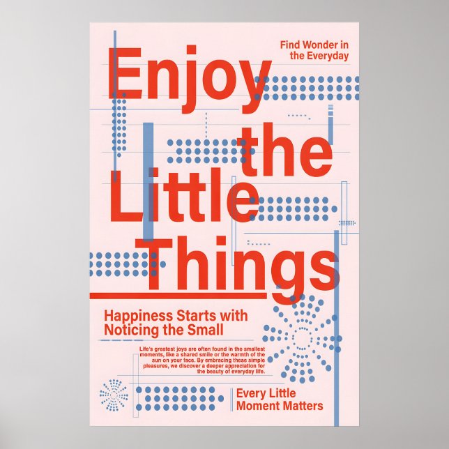 Minimalist Typography Poster Enjoy the Little (Devant)