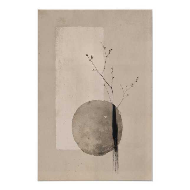 Minimalist Wabi Sabi Poster – Neutral Zen Wall Art (Devant)