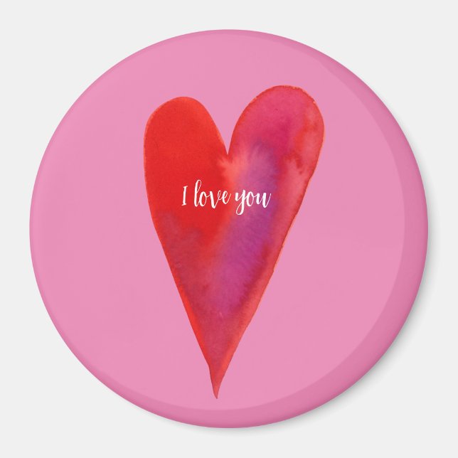Minimalist watercolor heart  magnet (Devant)