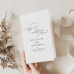 Minimalist Wedding Ceremony Program Bi-Fold<br><div class="desc">Classic BnW wedding collection,  this customizable Ceremony program card,  features a sweeping script calligraphy text paired with a classy serif font in black. Background & text colours can be changed to match any color theme. Matching items available.</div>