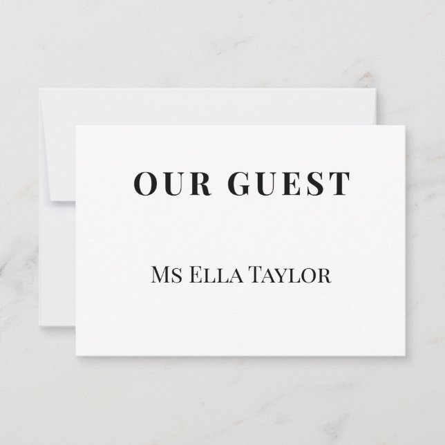 Minimalist Wedding Place Name Card | Table Seating (Devant)