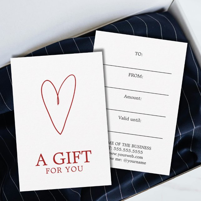 Minimalist White Red Heart Playful Warm  (Créateur téléchargé)