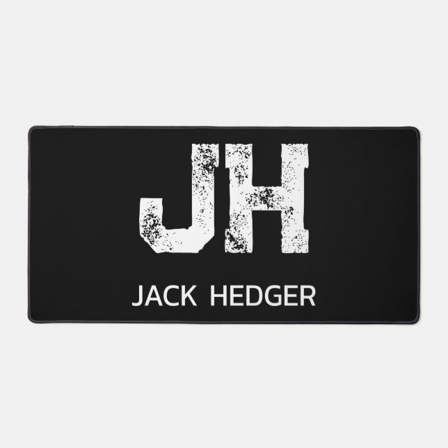 MINIMALIST WHITE TWO LETTER MONOGRAM NAME BLACK  (Recto)