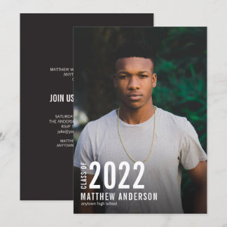 Minimalist Year Photo Graduation Party Invitation