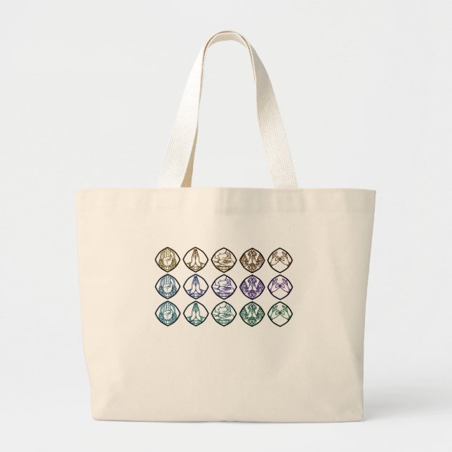 Minimalist Zen Buddhist Mudras Tote Bag (Devant)